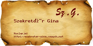 Szekretár Gina névjegykártya